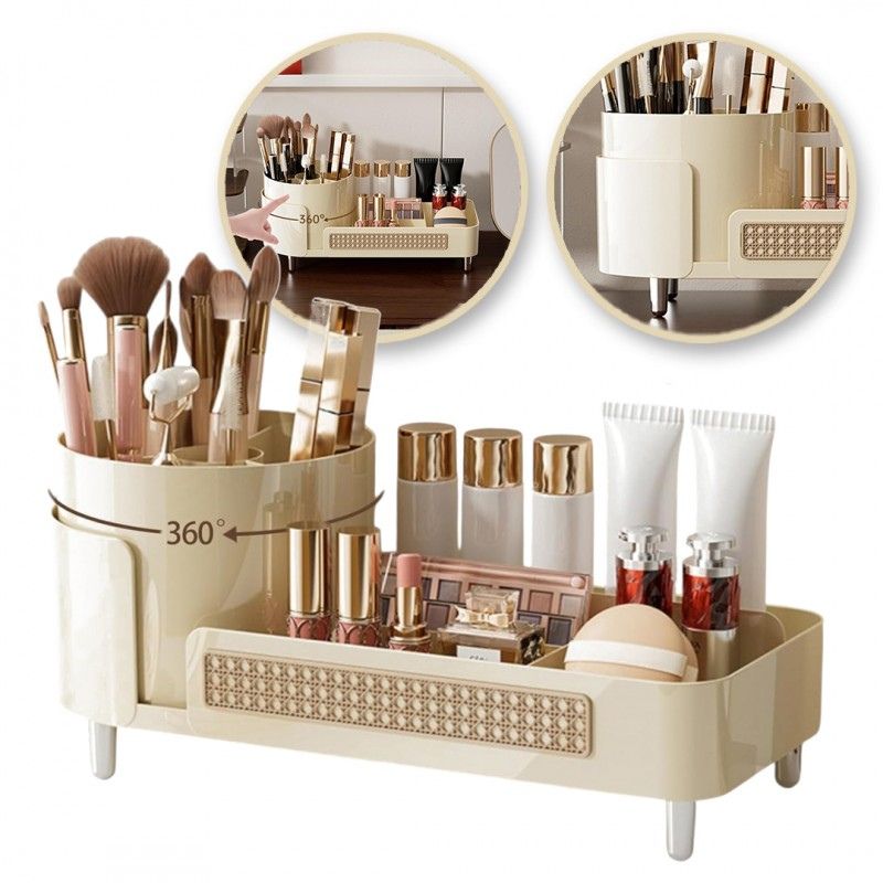 Organizér na kozmetiku a štetce – otočný - 34 x 8 x 15 cm