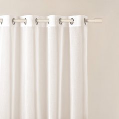 Kvalitní krémová záclona Flavia s volánky na kolečkách 140 x 260 cm