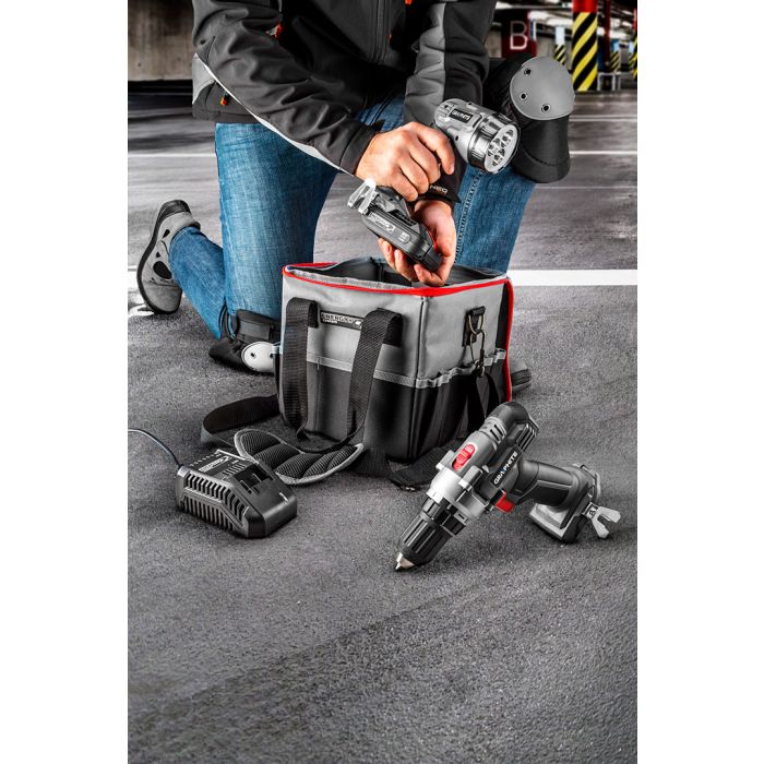 Akkugeräteset: Bohrer/Schrauber, Taschenlampe, Tasche, Energy+ 18V, Li-Ion 2.0Ah Akku, 58G016 GRAPHITE Ladegerät
