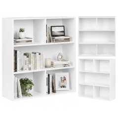 Moderní bílý regál – třípatrová police na knihy, dekorace a hračky