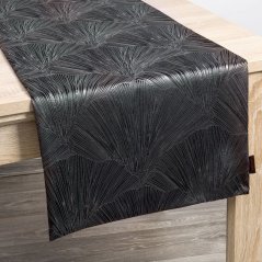 Elegantný zamatový stredový obrus v čiernej farbe s krásnym vzorom