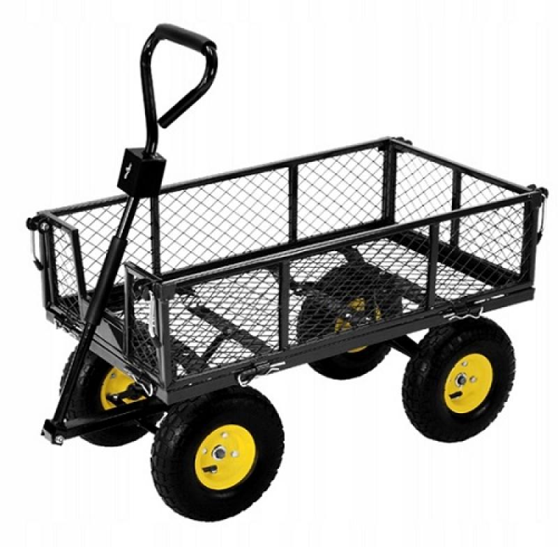 Praktický zahradní vozík 2v1 v černé barvě 