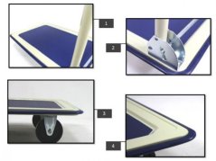 Cărucior cu platformă de transport, 4 roți, capacitate de 150 kg