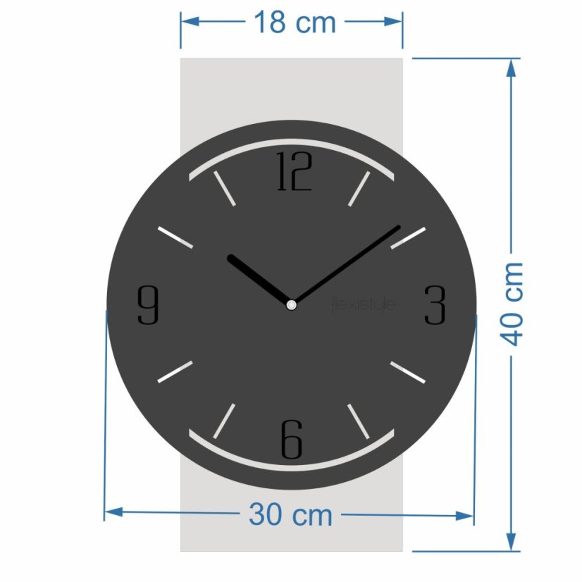 Dubové nástenné hodiny Geometric - mliečne sklo