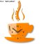 Ceas de perete "Este timpul pentru cafea" - Culoare: Portocalie