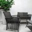 Gartenset NM-02 aus hochwertigem Technoratan - grau + graue Kissen