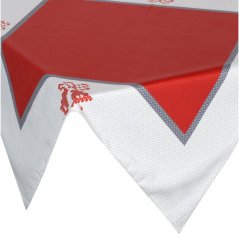 Božićni crveno-bijeli stolnjak s printom