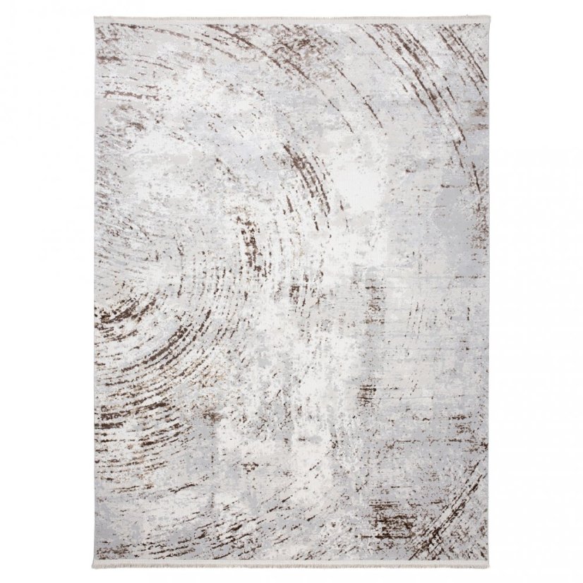 Krémovo-sivý dizajnový vintage koberec