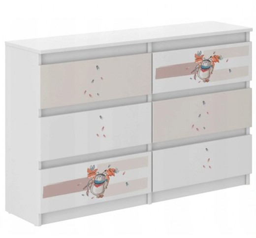Kinderkommode mit Tieren, 77 x 30 x 120 cm