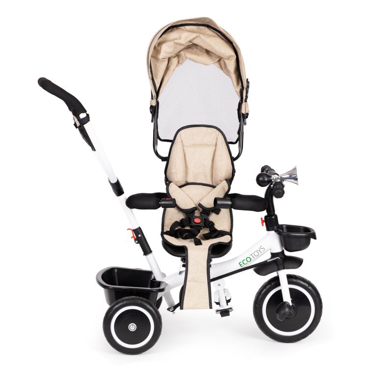 Dreirad, Kinderwagen in beige ECOTOYS