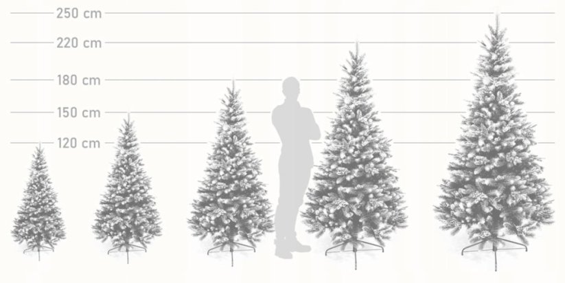 Brad de Crăciun cu imitație de zăpadă pe ramuri, înălțime 220 cm