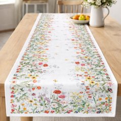 Dekoračná štóla na stôl s lúčnymi kvetmi