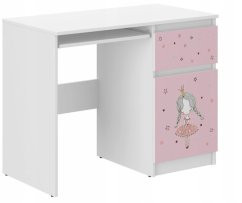 Scrivania per bambini rosa con ballerina 77x50x96 cm