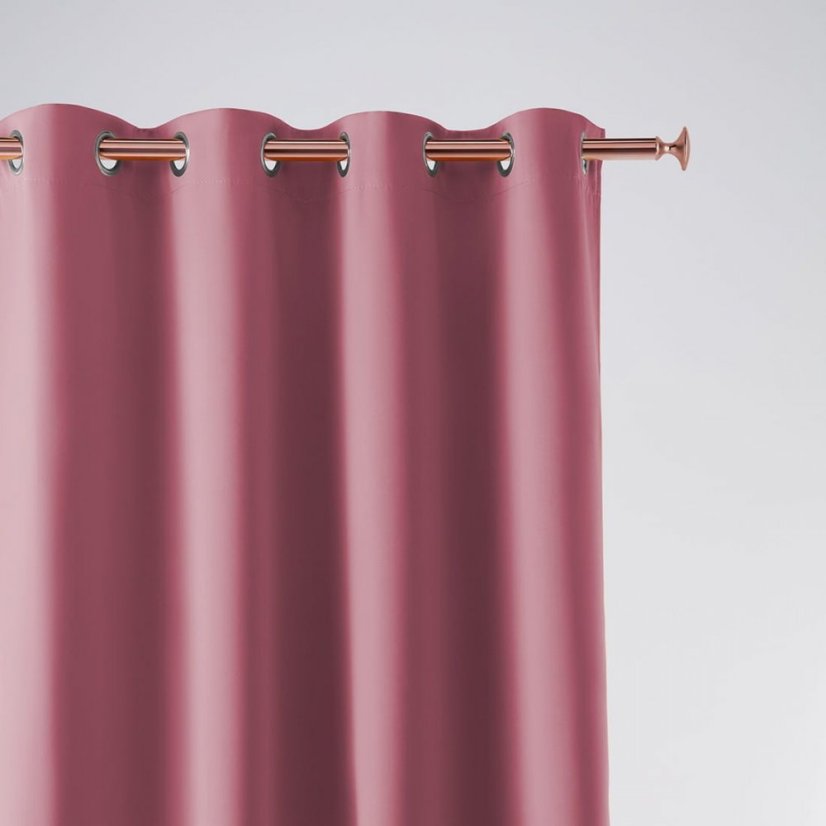Záves ružovo indickej farby Aura so zavesením na strieborné kruhy 140 x 260 cm