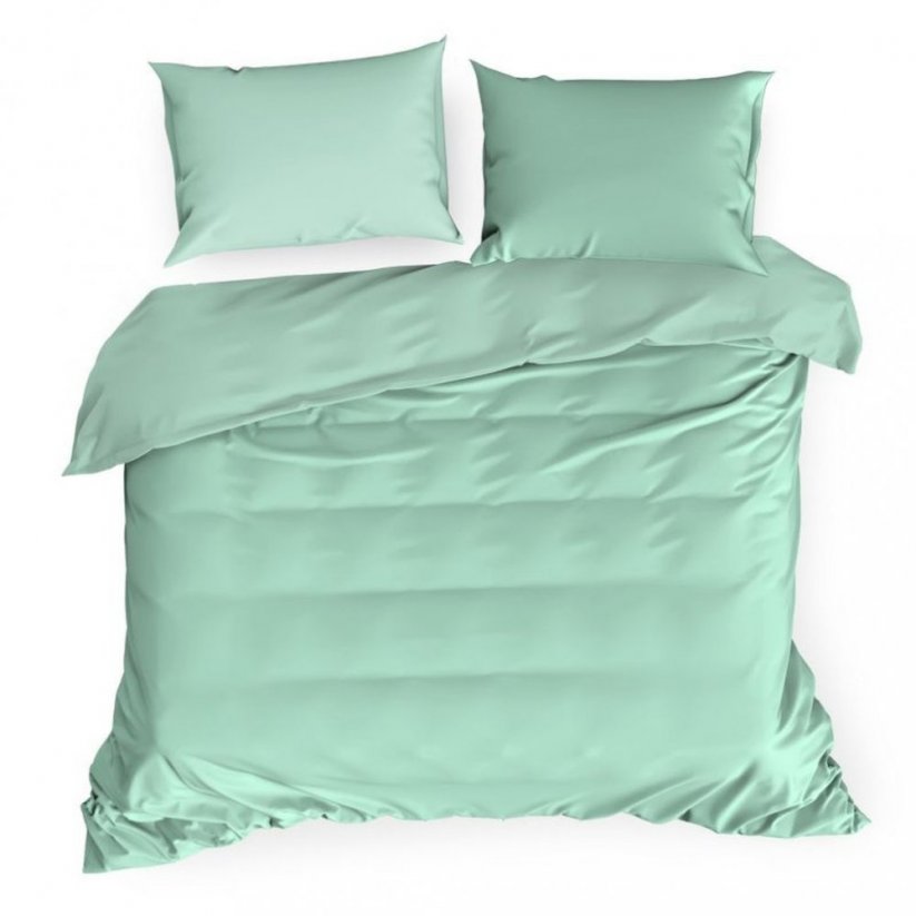 Lenjerie de pat moale față-verso de culoare verde mentă