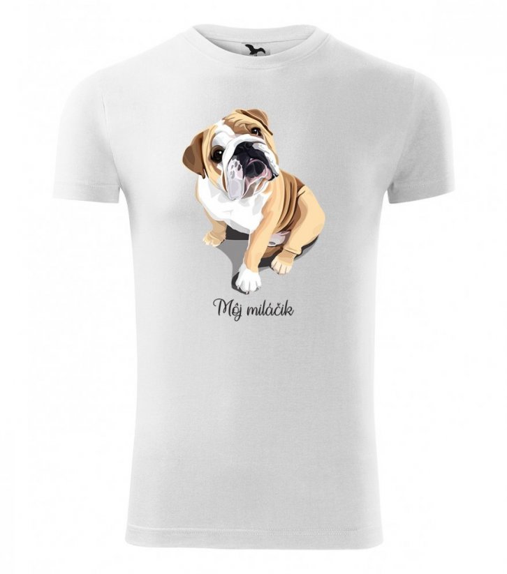 T-shirt a maniche corte con stampa di bulldog