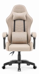 Scaun gaming CABRO C500 – din țesătură, cu spătar reglabil, capacitate de până la 150 kg, bej + CADOU