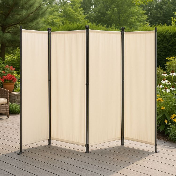 Záhradný 4-panelový skladací paraván proti vetru a slnku - 167 x 216 cm