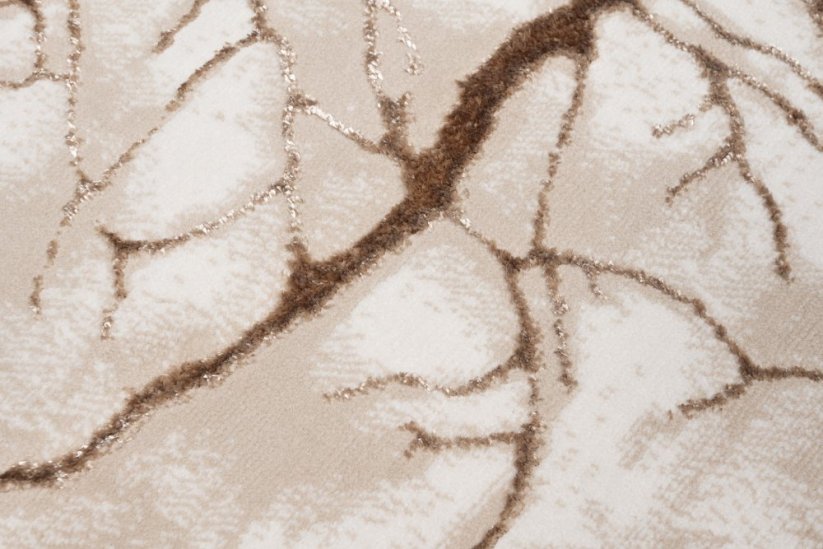 Jednoduchý moderný koberec béžovej farby s hnedým motívom - Rozmer koberca: Šírka: 160 cm | Dĺžka: 230 cm