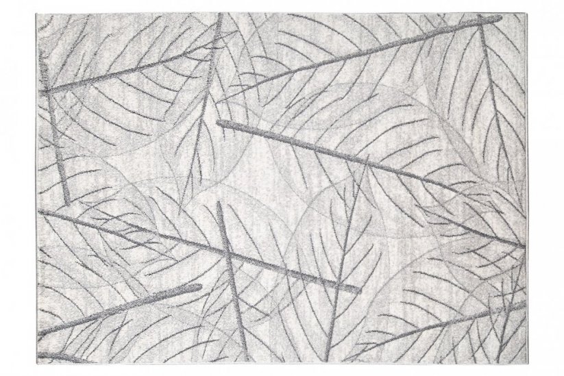 Svetlo krem sodobna preproga z motivom listov - Velikost preprog: Širina: 140 cm | Dolžina: 200 cm