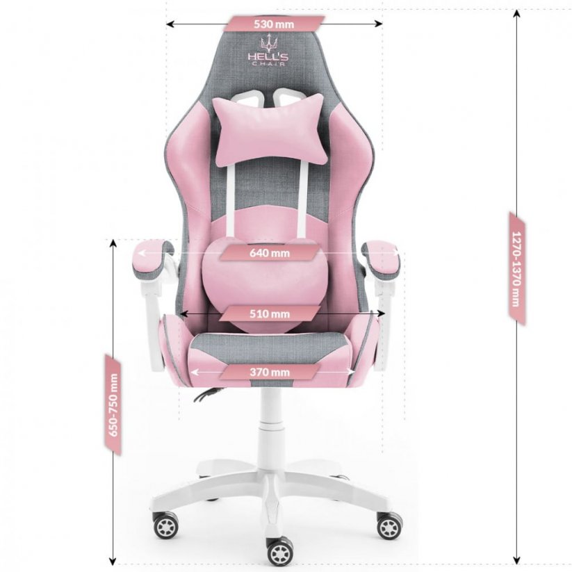 Геймърски стол Rainbow Pink Gray Mesh