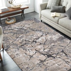 Modern barna szőnyeg természetes mintával - téglalap alakú