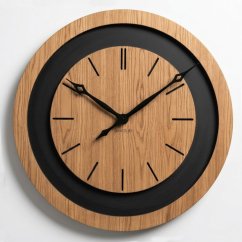 BLACK&OAK Стенен часовник XXL от дъб, 75 см, с безшумен механизъм