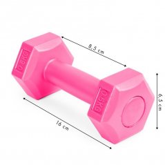 Sada fitness činiek 2x 0,5 kg v ružovej farbe
