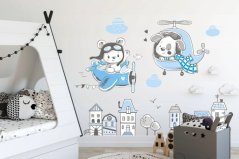 Dekoračná nálepka na stenu lietajúci psíčkovia 