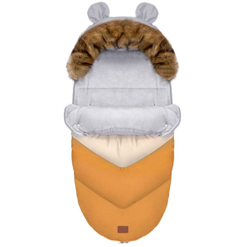 Sacco invernale estensibile Teddy grigio-arancio