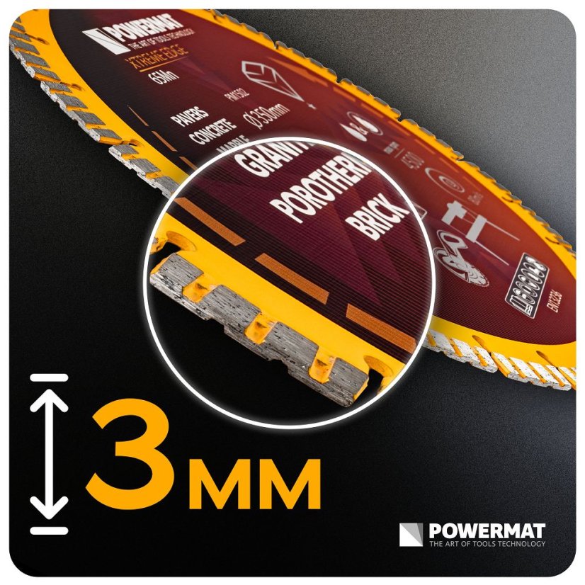 Diamantový kotúč 350 mm na betón, žulu a dlažbu - otvor 25,4 mm
