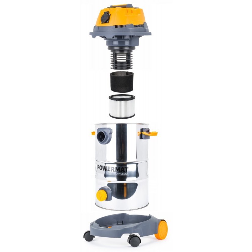 Průmyslový vysavač PM-OD-30M FC o výkonu 1600W Dry/Wet + třepačka filtru
