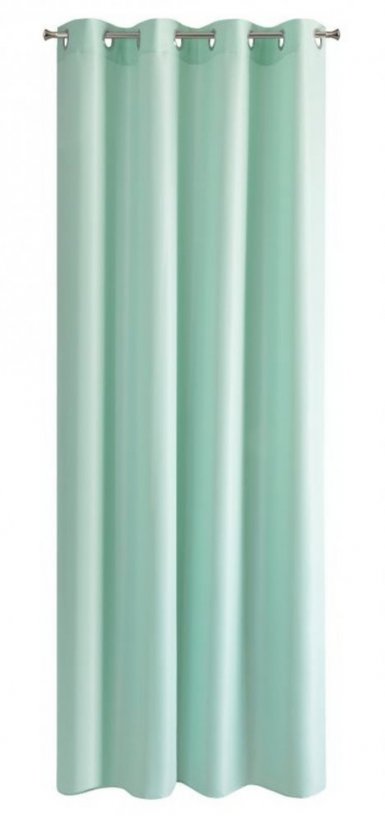Tenda monocolore menta chiaro con anelli circolari per appenderla 140 x 250 cm