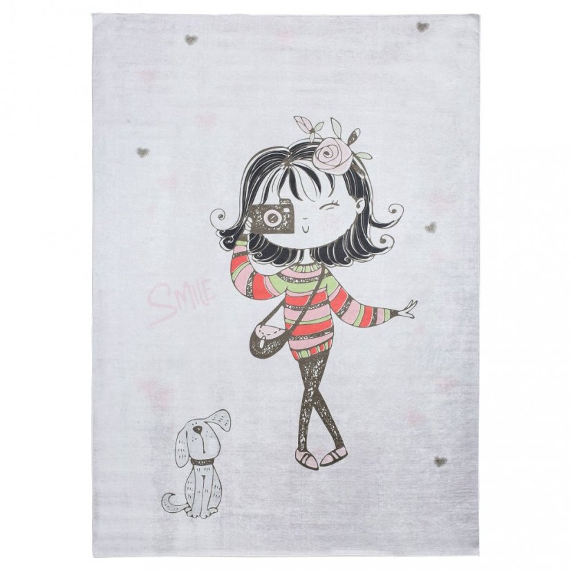 Emma Gyerekszőnyeg Fotós lány és kiskutyus