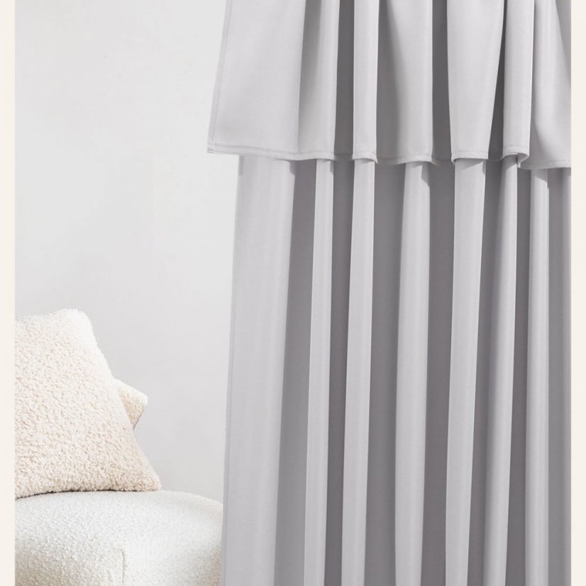 Világosszürke függöny MIA 140 x 260 cm-es szalaghoz.