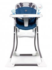 Modrá jedálenska stolička pre deti