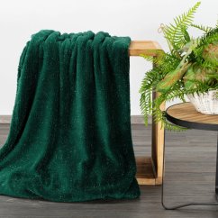 Luxusní flanelová deka s elegantní stříbrnou nití - zelená