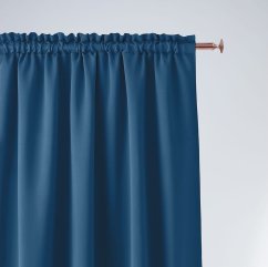Krásny modrý záves Aura so zavesením na riasiacu pásku 180 x 250 cm
