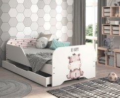 Detská posteľ MIKI 160 x 80 cm s motívom hrošíka