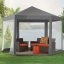 Gazebo da giardino con zanzariera 2 x 2 m