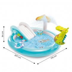 Детски басейн с пързалка и крокодил