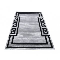 Stylový šedo černý koberec s ornamentem