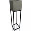 Eleganter hoher Blumentopf aus Metall in Grau LOFT FIORINO 22X22X80 cm