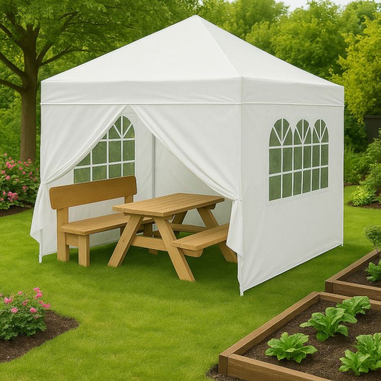 Tenda da giardino con 4 pareti 3x3 m