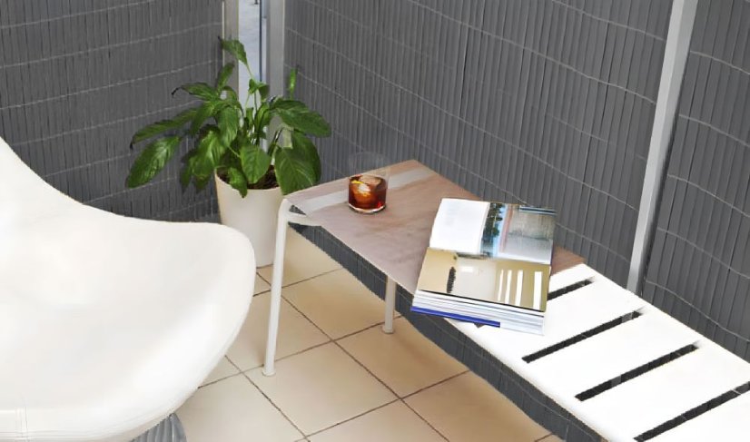 Oboustranná antracitová PVC zástěna na balkony, ploty a terasy