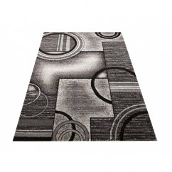 Modern szürke-barna szőnyeg absztrakt körökkel