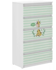 Hochwertige Kinderkommode mit Giraffe 121x40x70 cm
