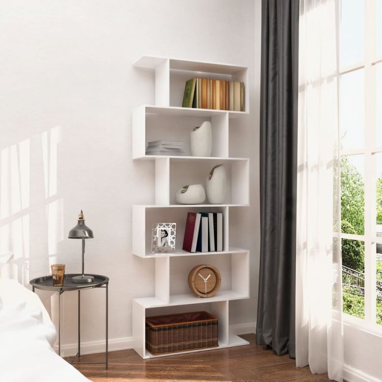 Modern fehér polc 5 polccal