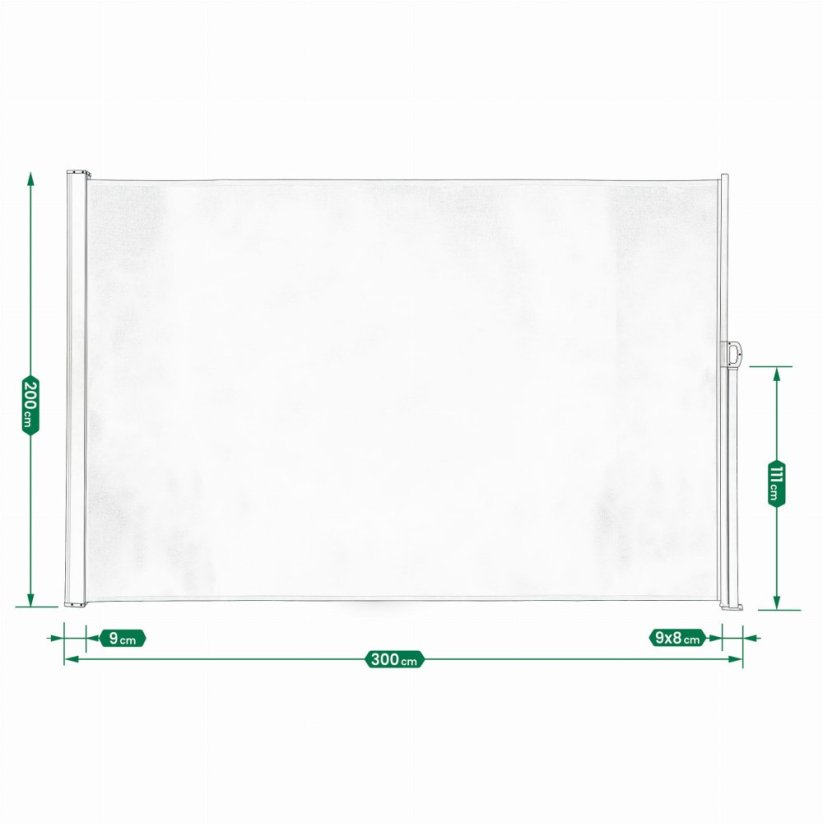 Bočná terasová markíza 200×300 cm – antracitová