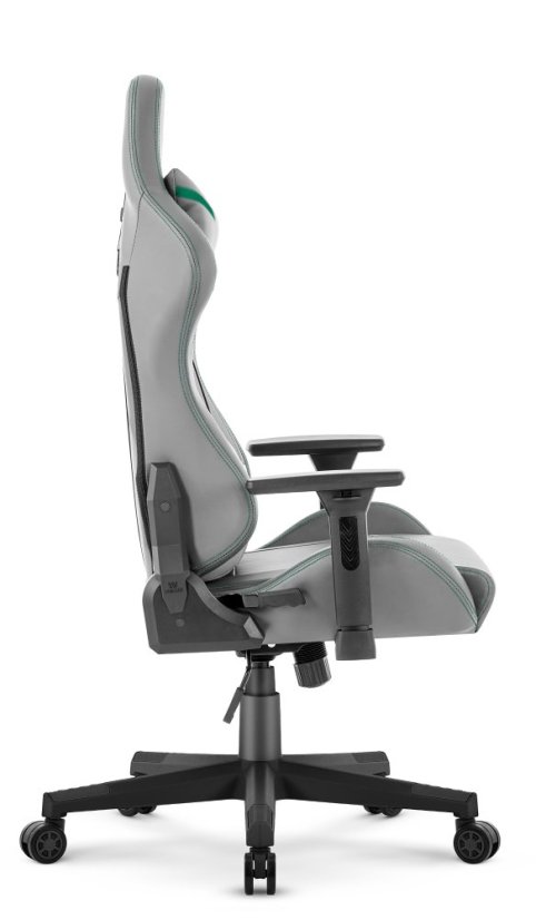 Ergonomická herní židle HC-2002 s nosností 150 kg – šedá se zelenými detaily